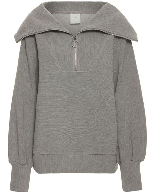 Varley Vine Cotton Blend Zip Sweatshirt in Grey (Gray) | Lyst