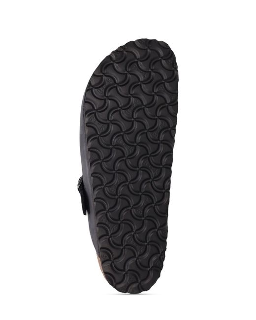 Birkenstock Black Boston Waxy Leather Sandals