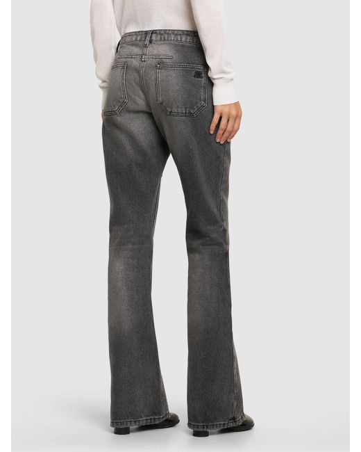 Courreges Gray Zipped Denim Bootcut Jeans