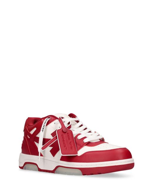 Off-White c/o Virgil Abloh Red Out Of Office Leather Sneakers for men