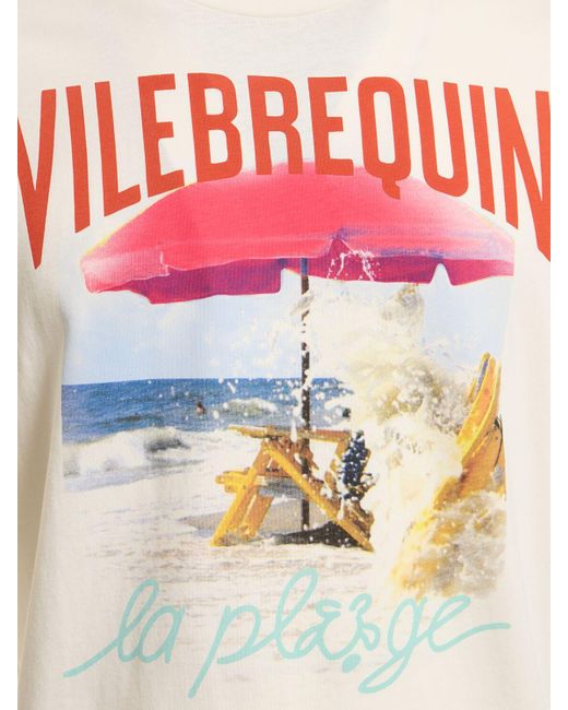 Vilebrequin T-shirt Aus Baumwolljersey Mit Logodruck in Pink für Herren