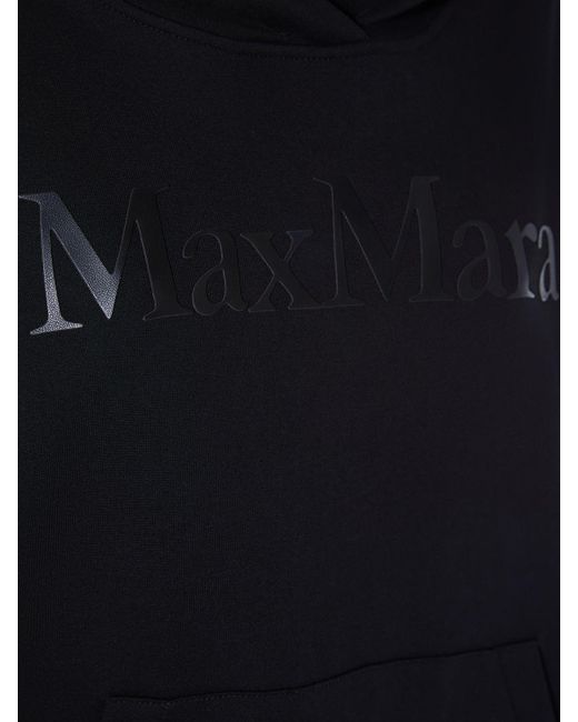Max Mara Black Palmira Jersey Interlock Hoodie W/Logo