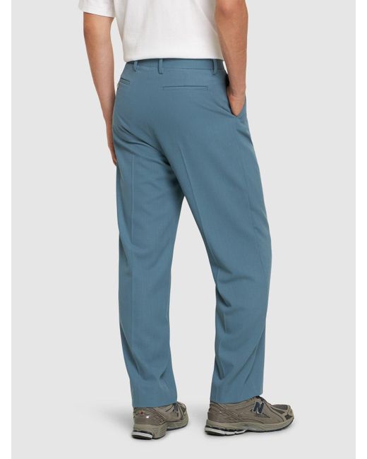 Auralee Blue Wool Two-pleat Pants for men