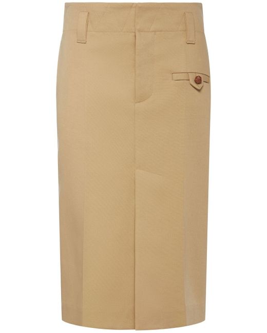 Bottega Veneta Natural Cotton Canvas Skirt