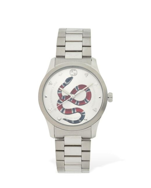 Gucci Metallic 38mm G-timeless Red Snake Dial Watch for men