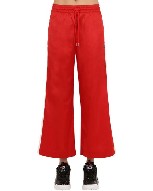 Fila Woven Pants W/ Side Bands in Red - Lyst