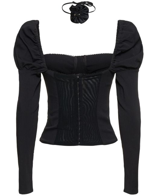 WeWoreWhat Black Stretch Tech Corset Top