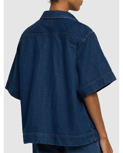 Soeur Blue Antoinette Short Sleeve Denim Over Shirt