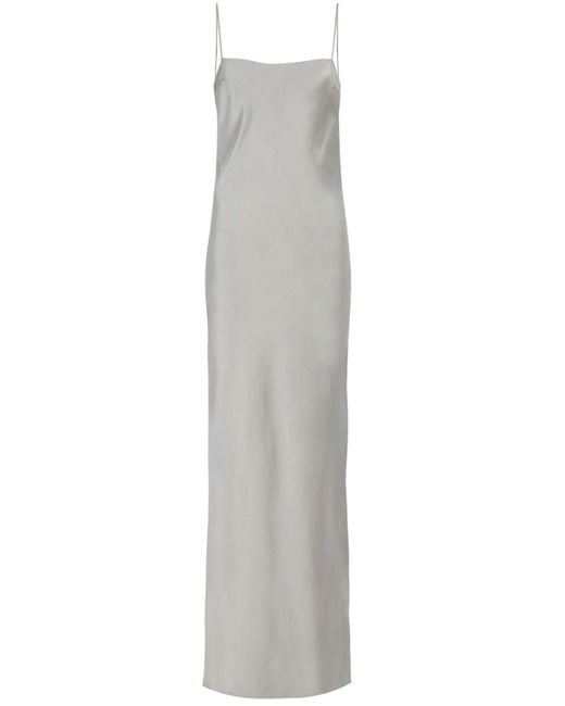St. Agni White Silk Blend Maxi Slip Dress