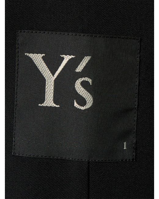 Yohji Yamamoto Black Asymmetric Wool Gabardine Jacket