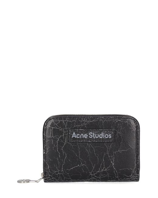 Acne Black Acite Leather Zip Around Wallet for men