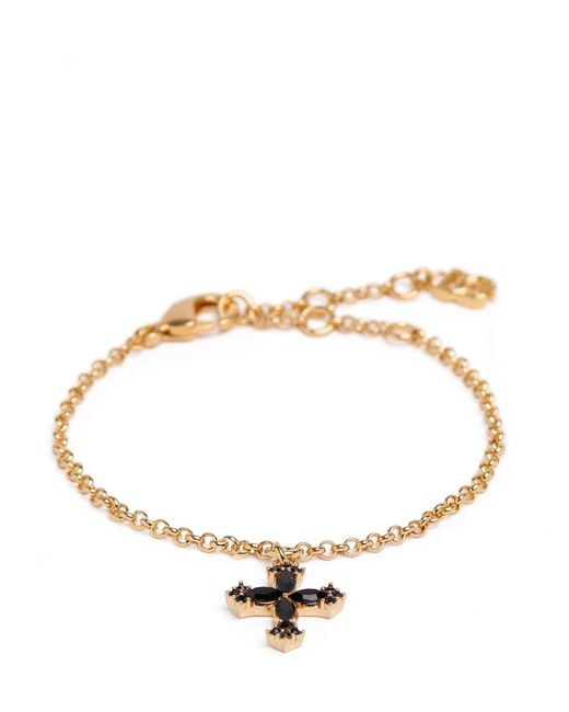Dolce & Gabbana Metallic Armband Mit Kreuzanhänger