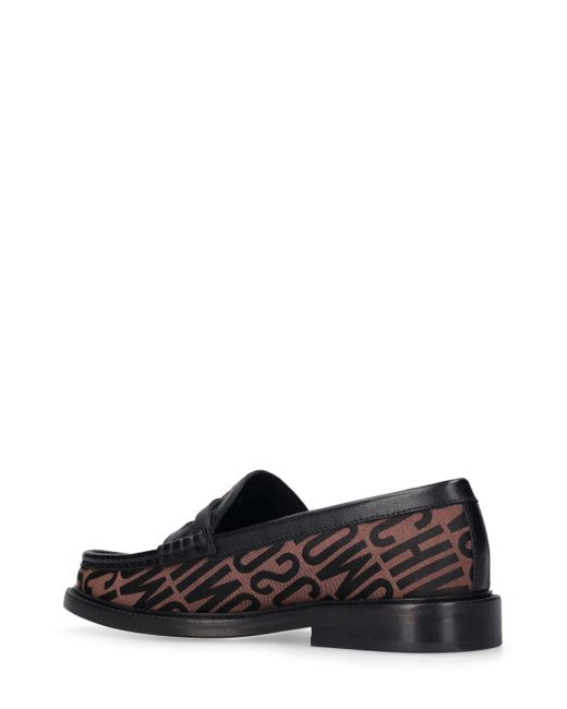 Moschino Black 25mm College Logo Jacquard Loafers