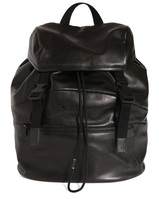 Saint Laurent Black Leather Backpack for men