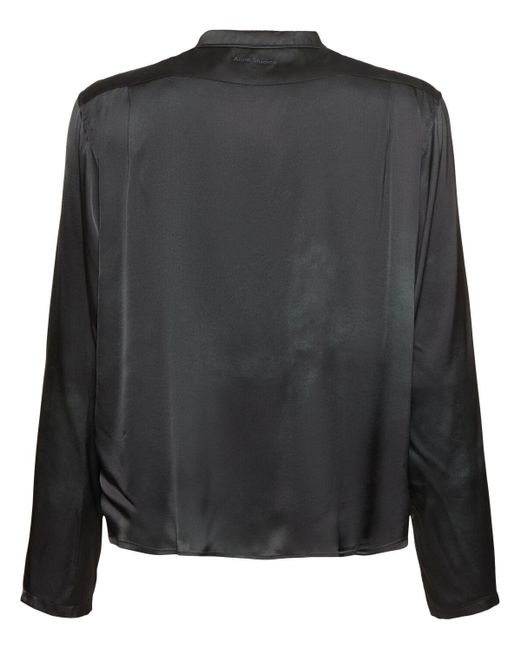 メンズ Acne Sojama Cat Woman サテンシャツ Black