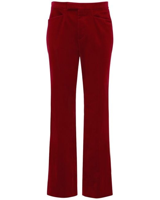 Gucci Red Stretch Velvet Pants for men