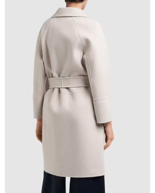 Max Mara Natural Mantel Aus Wolle Mit Gürtel "arona"