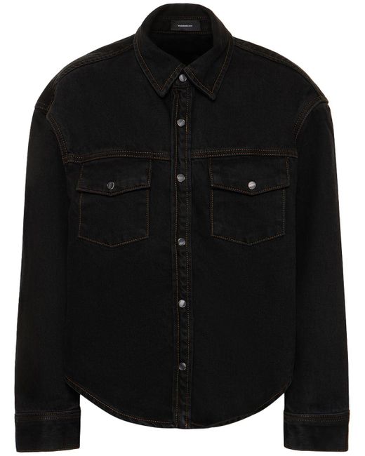 Wardrobe NYC Black Cotton Denim Shirt Jacket