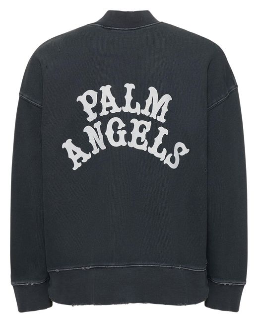Palm Angels Gray Dice Game Logo Cotton Sweatshirt for men
