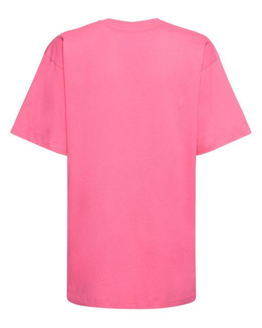 Moschino Pink T-shirt Aus Baumwolljersey Mit Logo