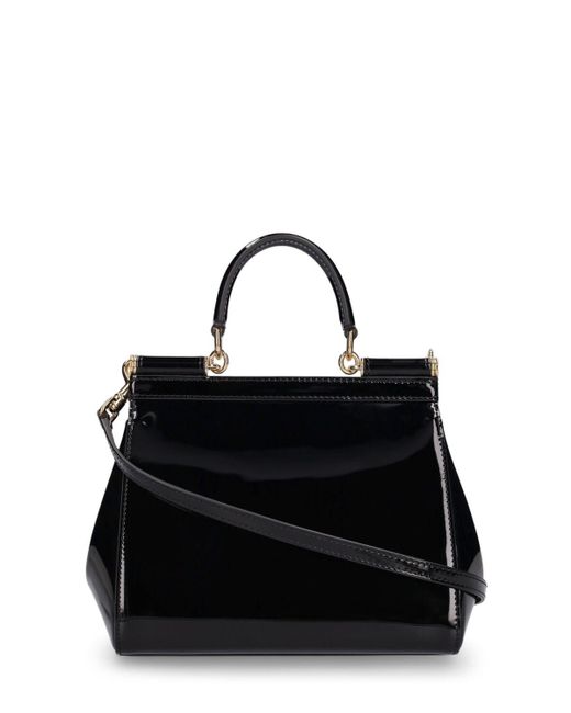 Petit sac à main en cuir sicily Dolce & Gabbana en coloris Black