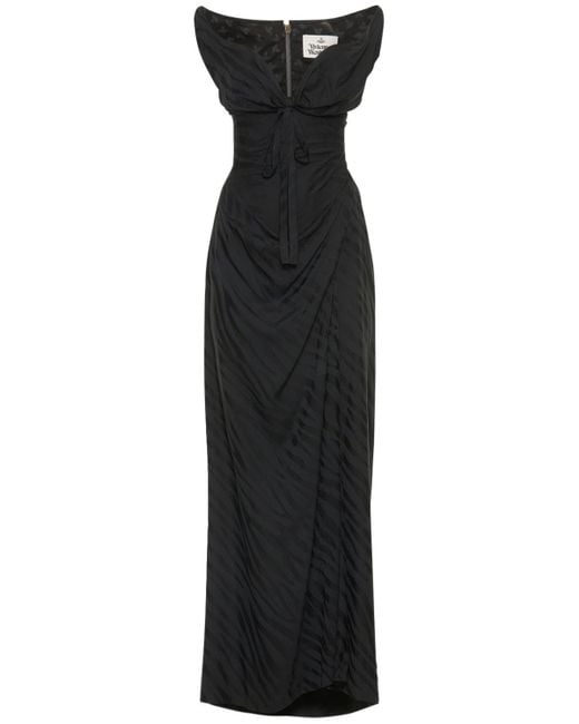 Vivienne Westwood Iwona Draped Corset Long Dress in Black | Lyst