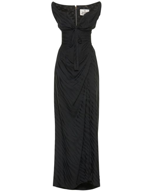 Vivienne Westwood Black Iwona Draped Corset Long Dress