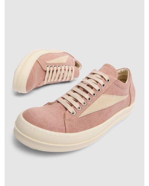 Rick Owens Pink Vintage Canvas Sneakers