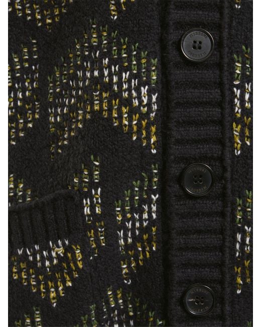 Missoni Black Monogram Jacquard Cotton Knit Cardigan for men