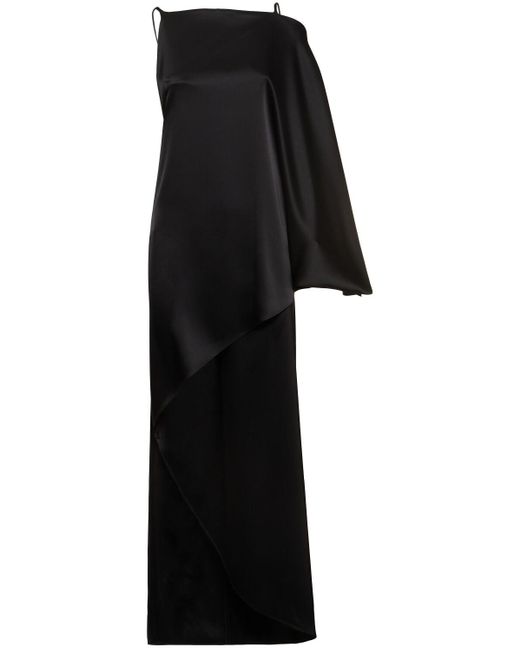 Mujer Vestido Largo De Crepé Courreges de color Black