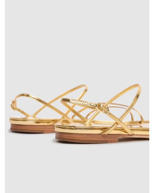 STUDIO AMELIA Natural 10Mm Helix Metallic Leather Flat Sandals