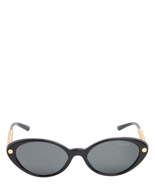 Versace Gray Round Acetate Sunglasses