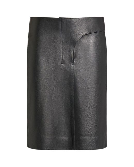 Jacquemus Gray La Jupe Obra Cuir Leather Pencil Skirt