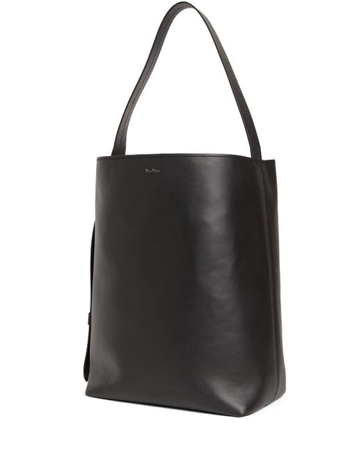 Max Mara Archetipo1 Leather Tote Bag in Black | Lyst