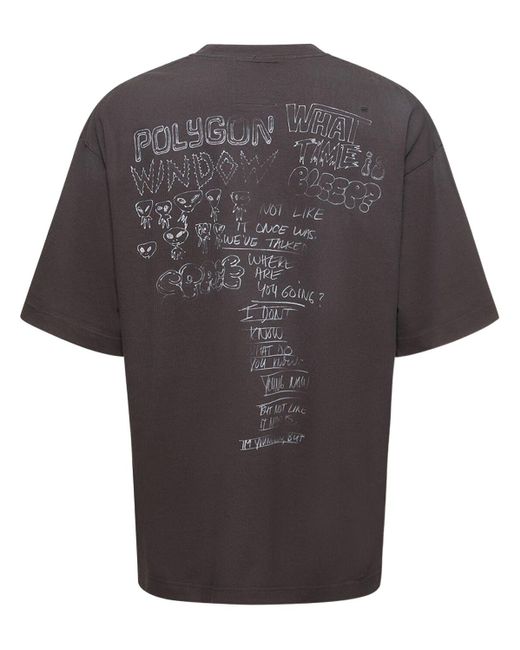 Maison Mihara Yasuhiro T-shirt Aus Baumwolljersey Mit Druck in Gray für Herren