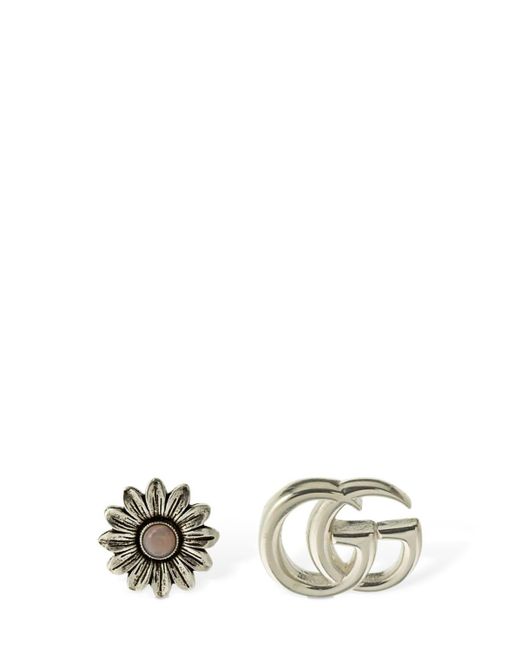 Gucci Multicolor Double G Flower Mother Of Pearl Earrings