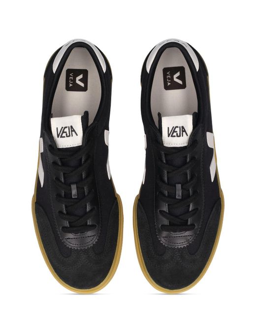 Veja Black Volley Cotton Canvas Sneakers