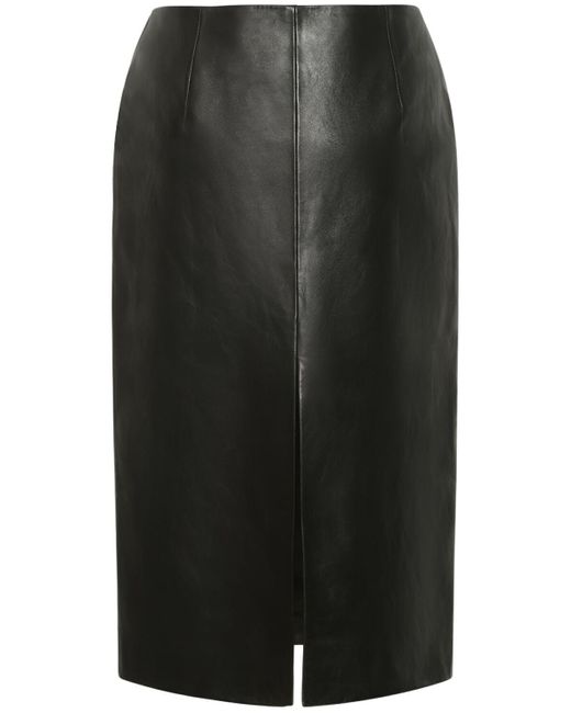 Magda Butrym Black Leather Pencil Skirt