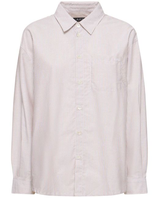 Camisa de popelina de algodón A.P.C. de color Pink