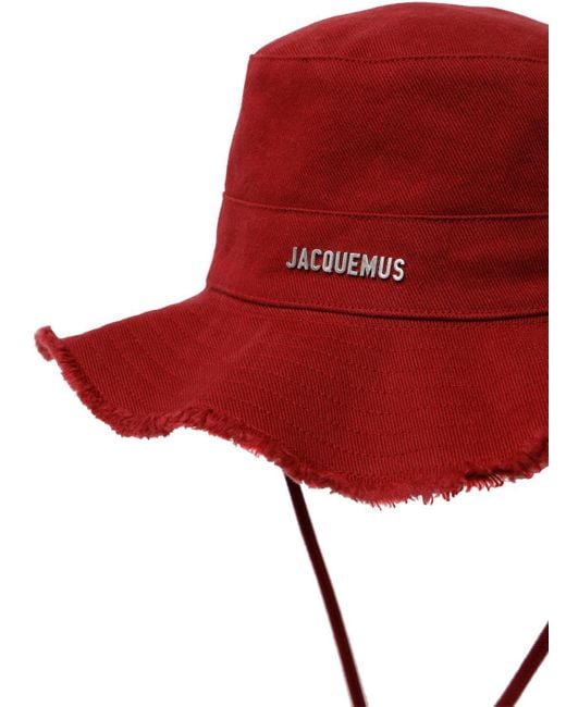 Cappello le bob artichaut in cotone con logo di Jacquemus in Red