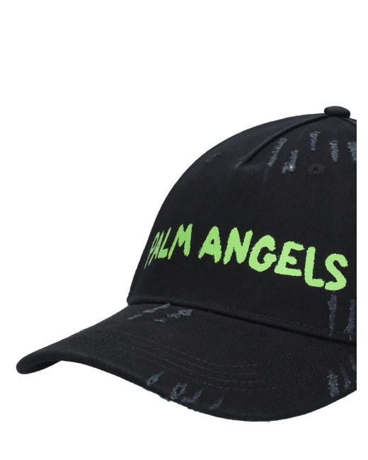 Gorra de algodón con logo Palm Angels de hombre de color Black