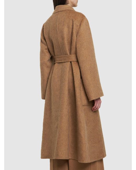 Lvr exclusive - manteau drapé en mohair et chameau Max Mara en coloris Natural