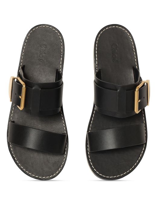 Chloé Black 10mm Rebecca Leather Sandals