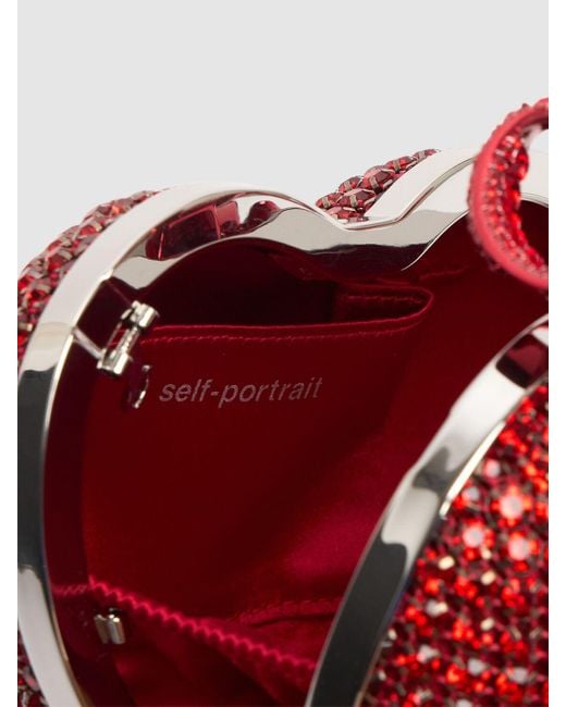 Self-Portrait Red Clutch Mit Kristallen "heart"