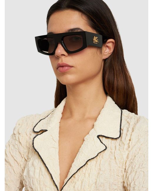 Etro Black Screen Squared Sunglasses