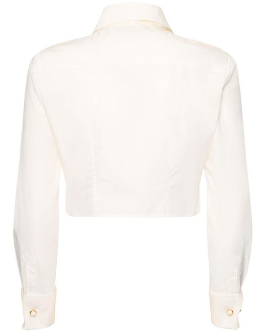 Camisa de de algodón con lazo Gucci de color White