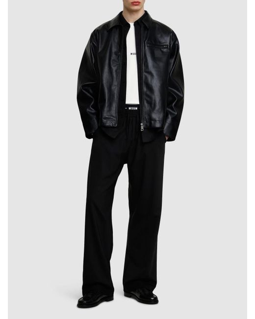 メンズ MSGM ウールブレンドパンツ Black