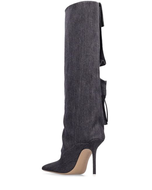 The Attico Gray 105Mm Sienna Denim Tall Boots