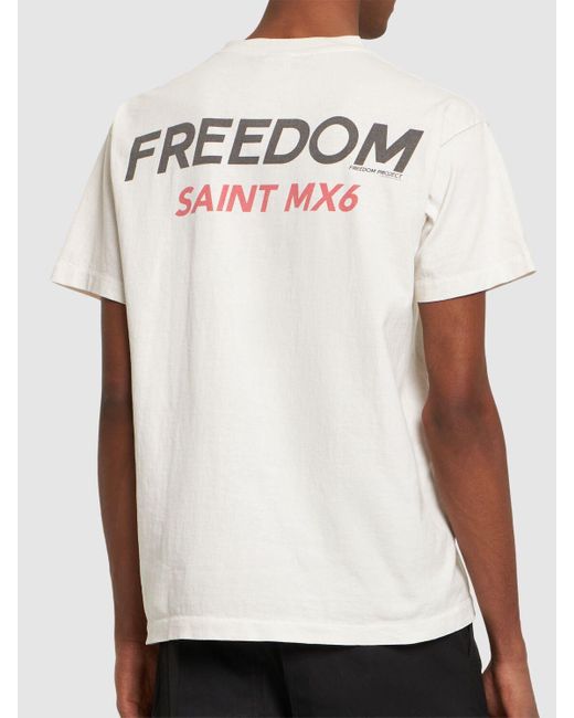 T-shirt freedom x saint mx6 di Saint Michael in White da Uomo