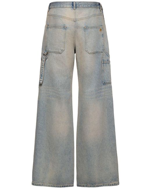 Courreges Gray Wide Cotton Denim Jeans for men